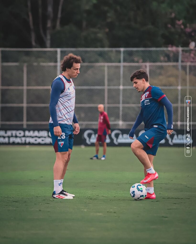 David Luiz e Lucca Prior, do Fortaleza